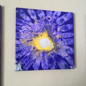 Fluid art acrylic pour art 12x12